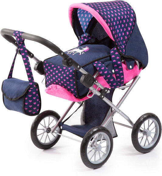 Baby Doll City Star Pram in Polka Dots, Blue and Pink